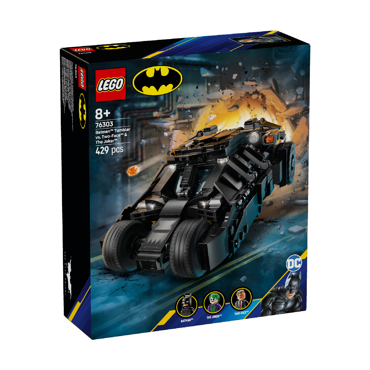 Đồ Chơi Lắp Ráp Batman Tumbler Đấu Với Two-Fac Và Joker LEGO SUPERHEROES 76303