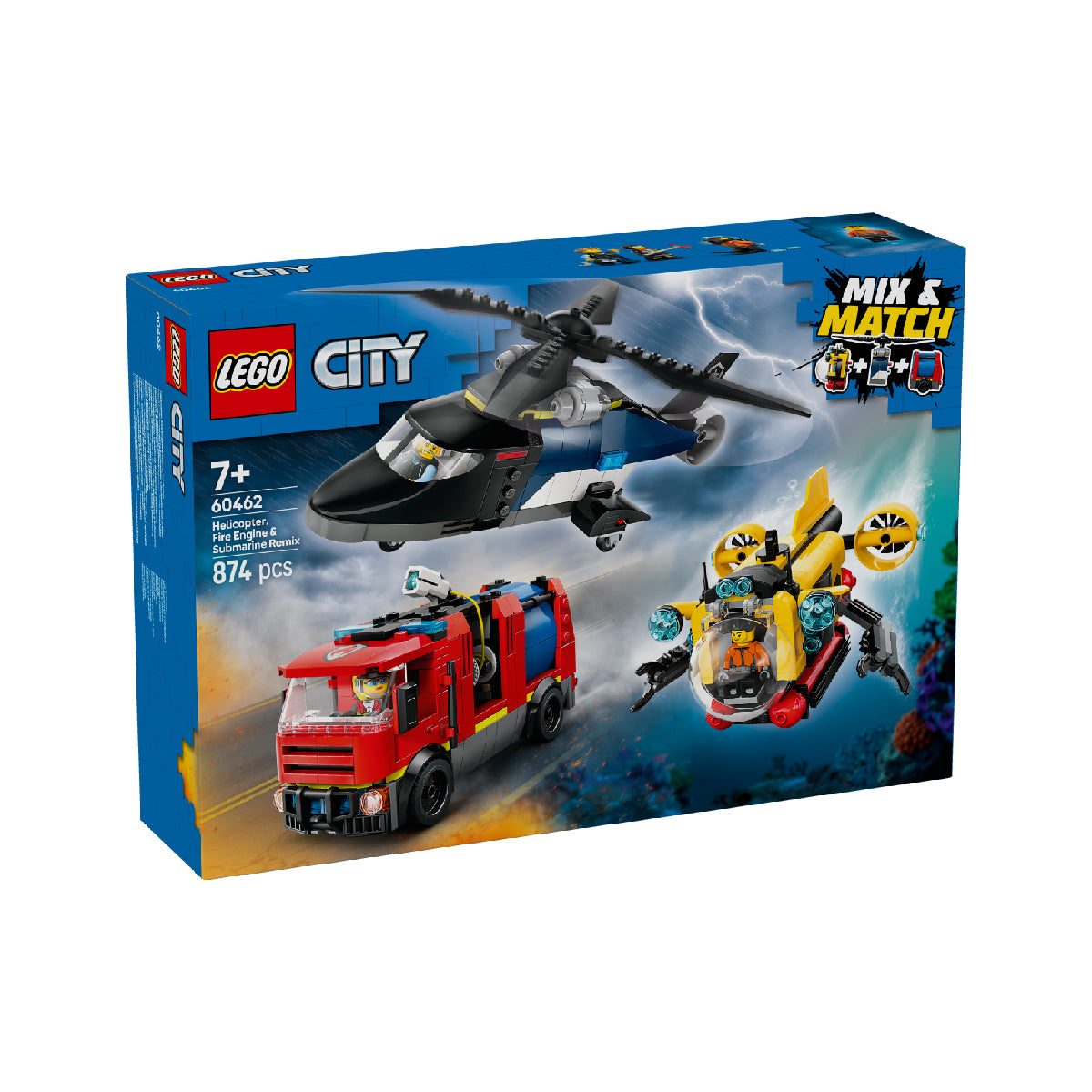 Đồ Chơi Lắp Ráp Máy Bay Trực Thăng, Xe Cứu Hỏa LEGO CITY 60462