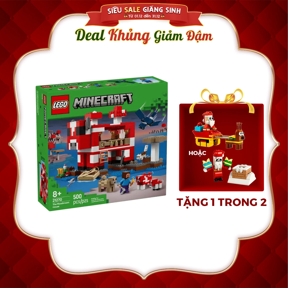 Đồ Chơi Lắp Ráp Ngôi Nhà Của Những Chú Bò Nấm LEGO MINECRAFT 21270