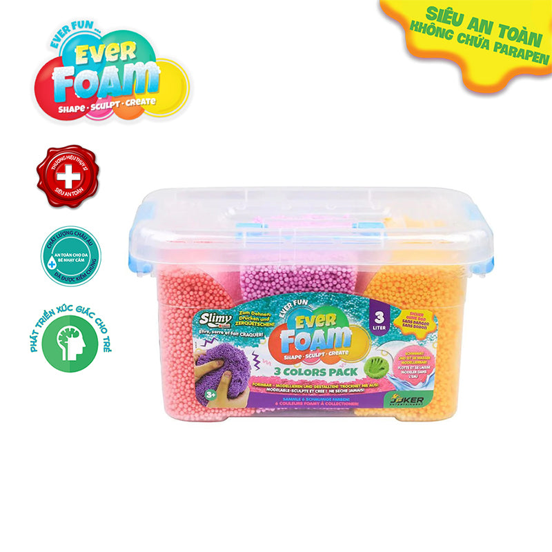 Đồ chơi sáng tạo Slimy Foam_Slime xốp Tím-Hồng-Cam SLIMY 38001