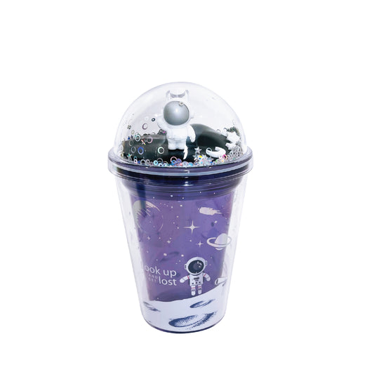 Ly nhựa Clever Cup Astronaut Galaxy Tím CLEVER HIPPO PCUP05