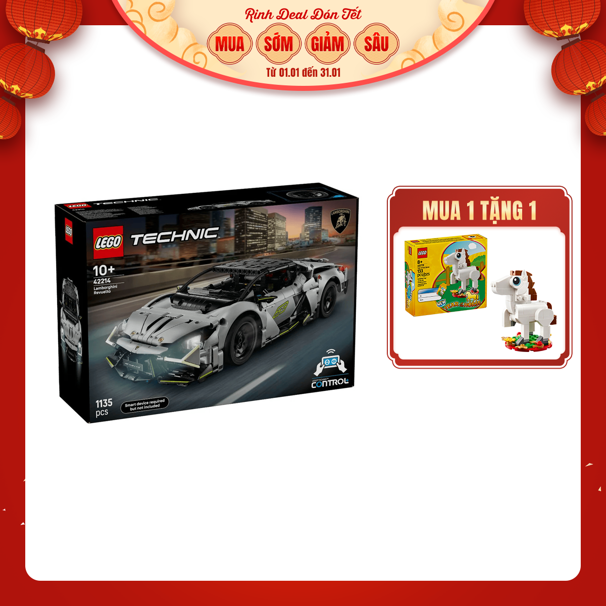 Đồ Chơi Lắp Ráp Siêu Xe Thể Thao Lamborghini Revuelto LEGO TECHNIC 42214