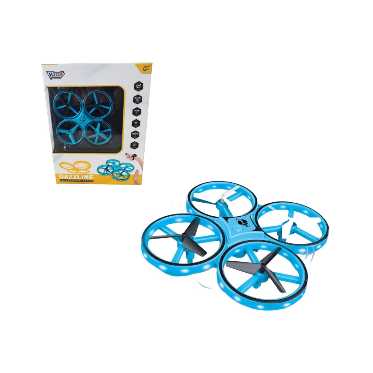 Đồ chơi Drone Dazzling điều khiển bằng đồng hồ (Xanh dương) VECTO VT010B