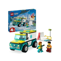 Đồ chơi lắp ráp Xe cấp cứu và người trượt ván LEGO CITY 60403 (79 chi tiết)