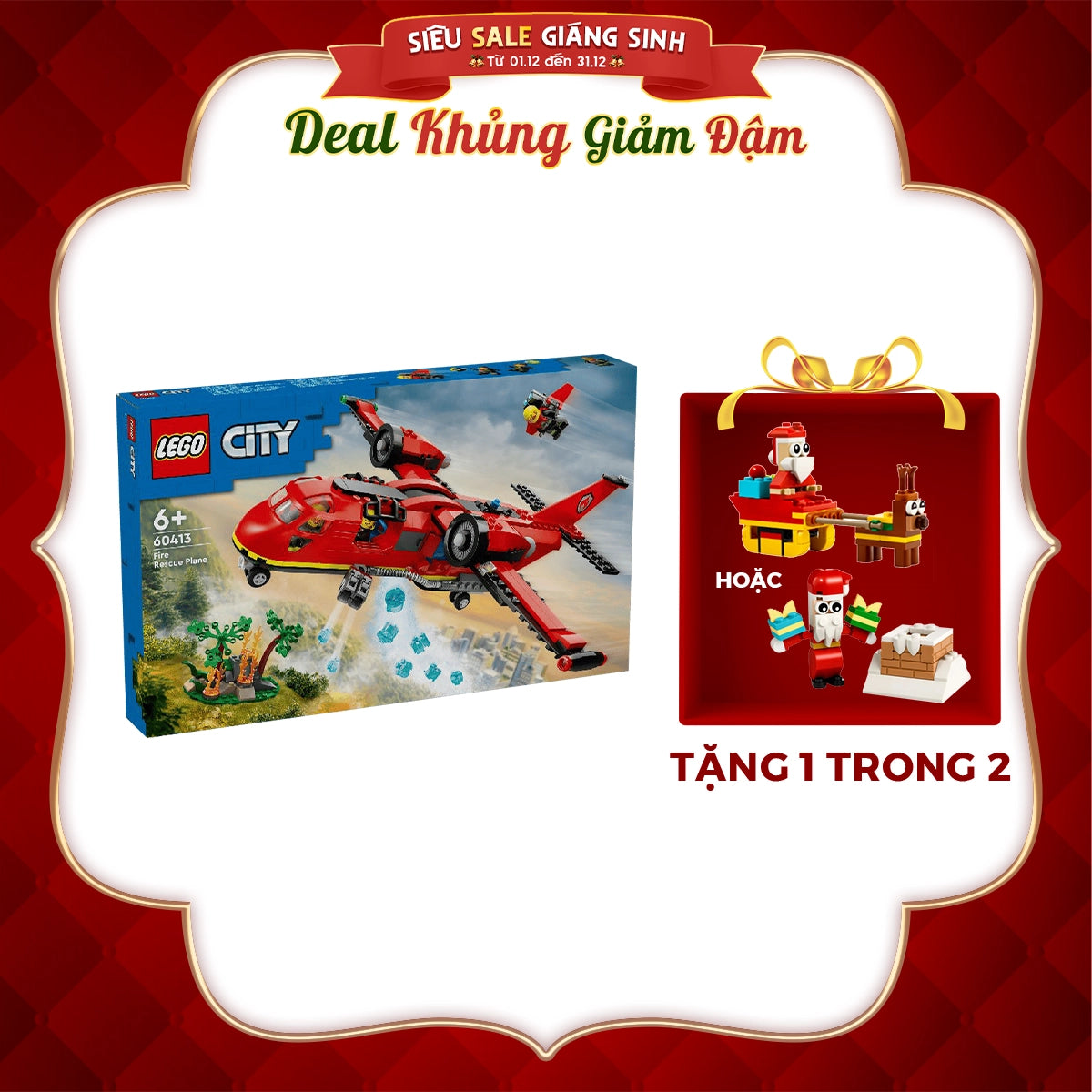 Đồ chơi lắp ráp Máy bay cứu hỏa LEGO CITY 60413