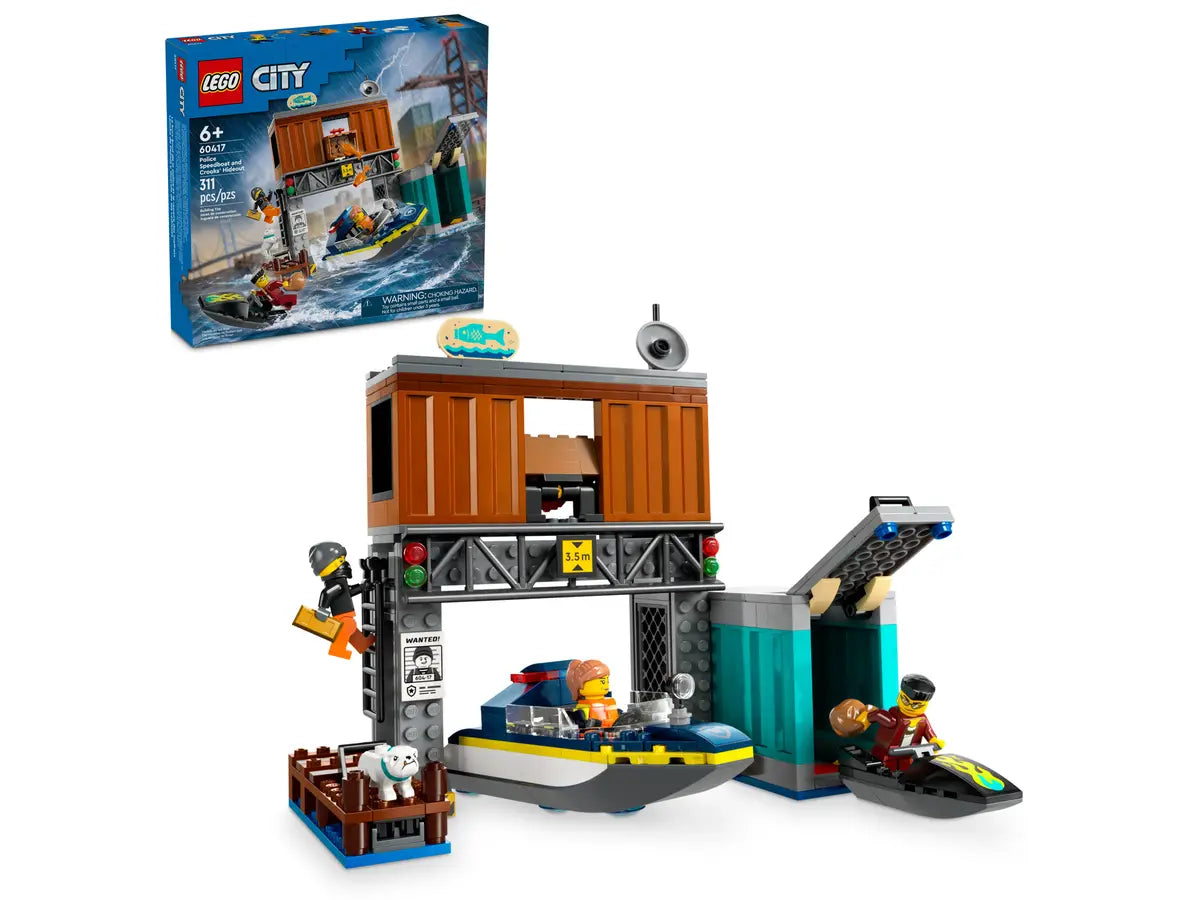 Đồ chơi lắp ráp Tàu cảnh sát và hang ổ tội phạm LEGO CITY 60417