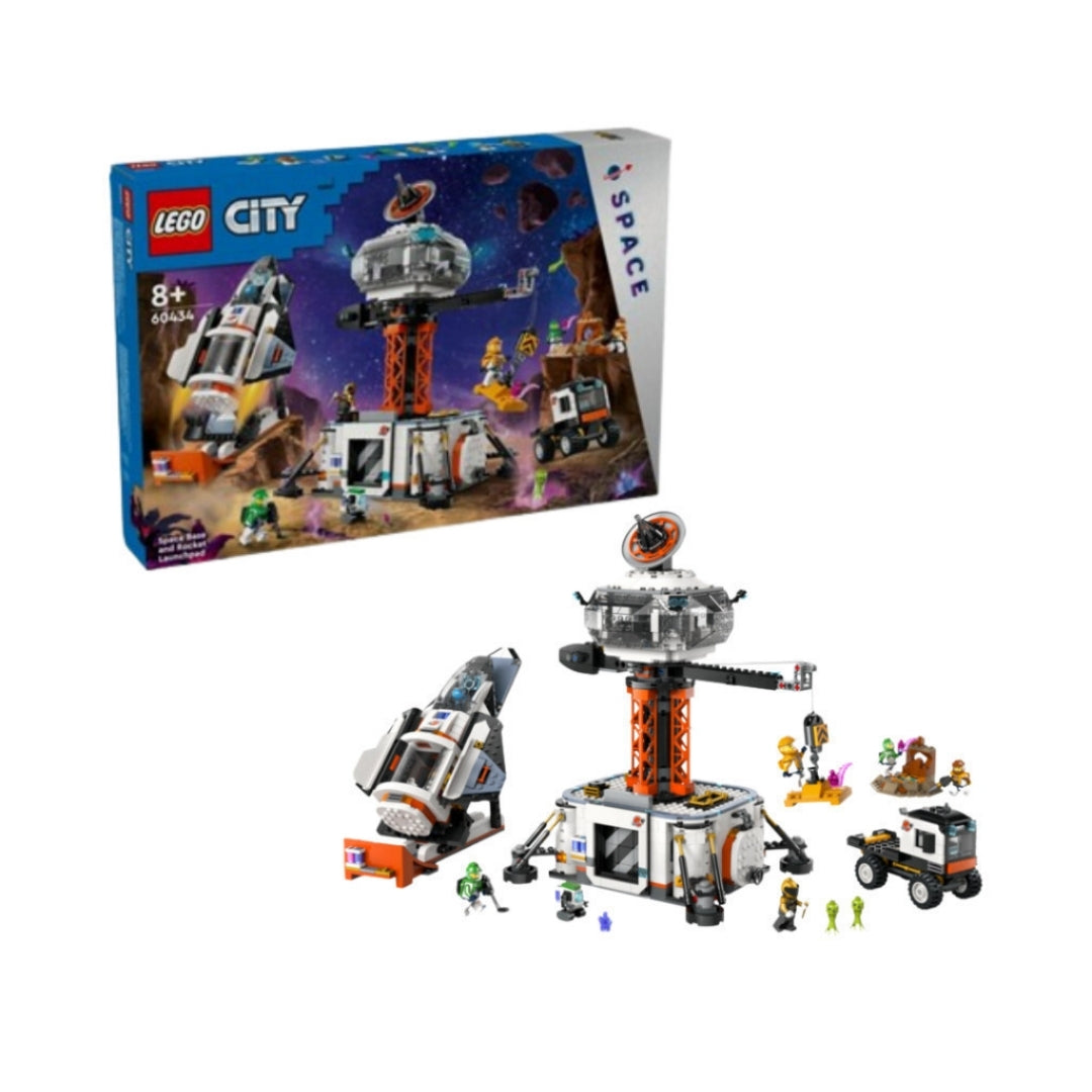 LEGO CITY 60434 space station and rocket launcher assembly toy
