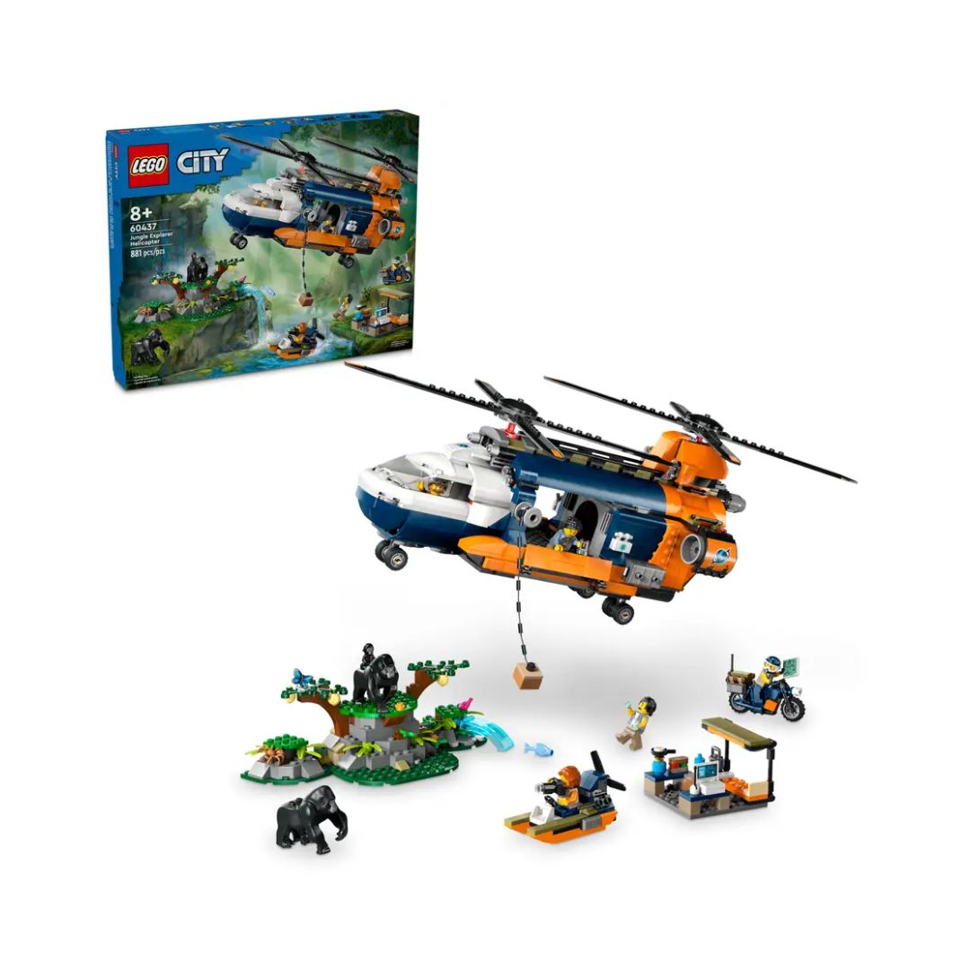 LEGO CITY 60437 Climbing Team Rescue Helicopter Assembly Toy (881 parts)