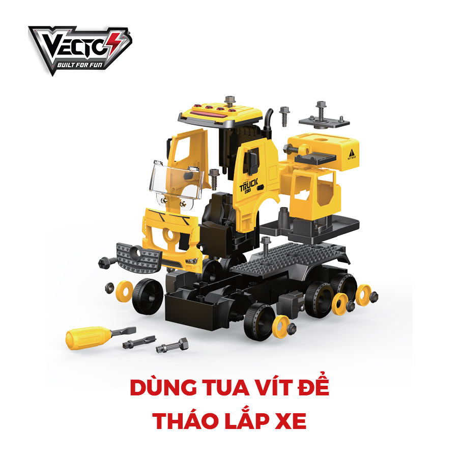 Đồ chơi lắp ráp VECTO DIY Xe cần cẩu VECTO VT9070B