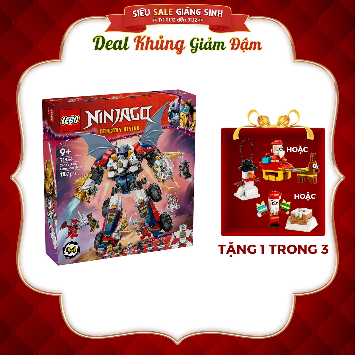 Đồ Chơi Lắp Ráp Chiến Giáp Kết Hợp Của Zane LEGO NINJAGO 71834