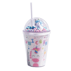 Ly nhựa Clever Cup Rainbow Unicorn Xanh CLEVER HIPPO PCUP08
