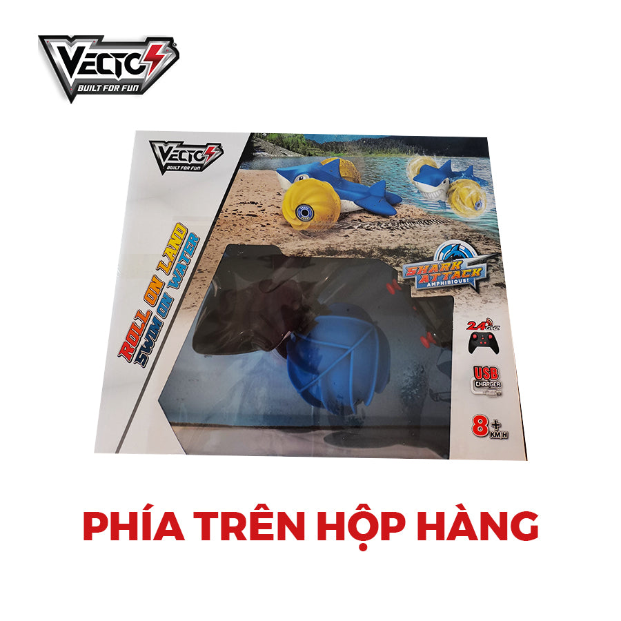 Đồ chơi xe cá mập bơi trong nước/ chạy trên cạn (xanh) VECTO VT16A01