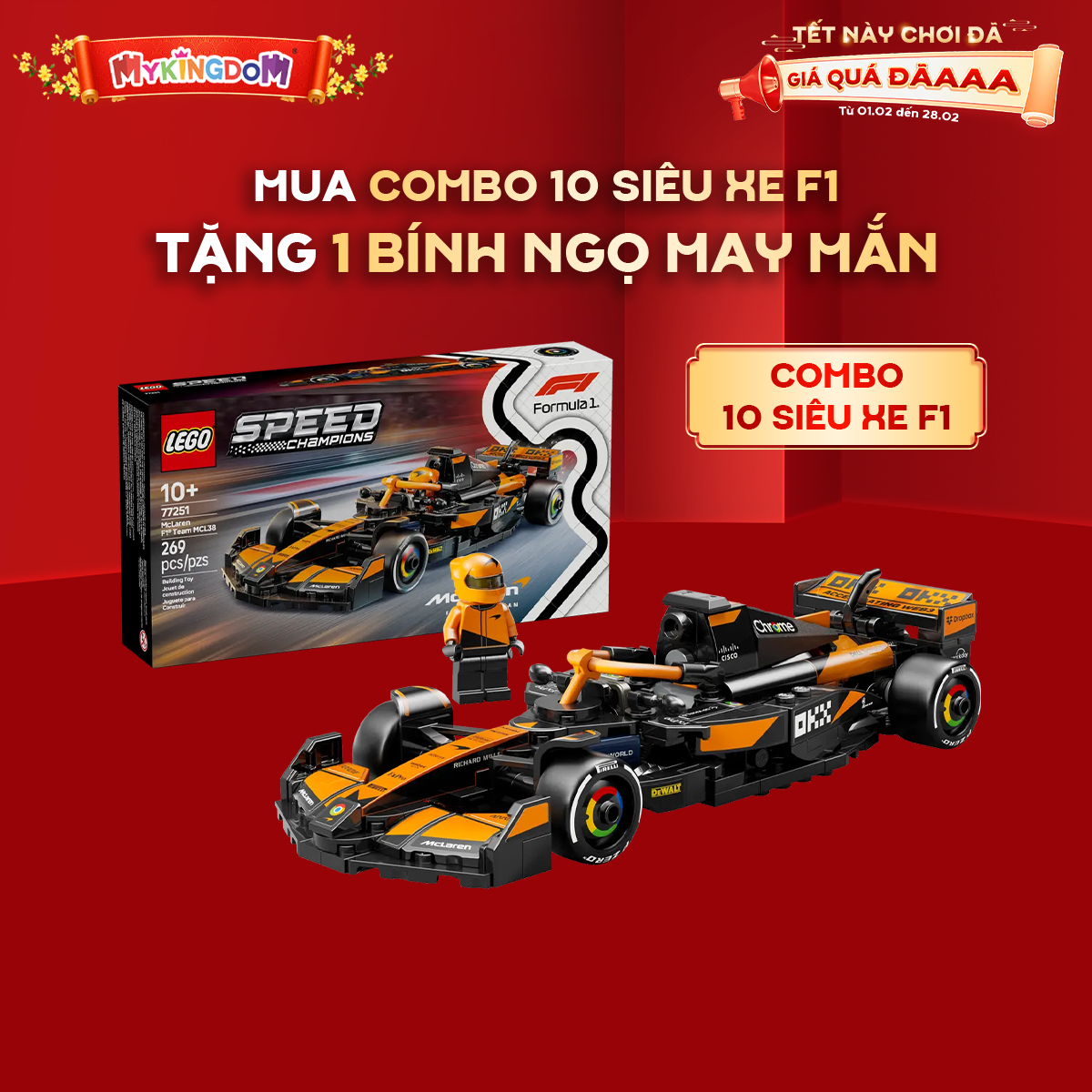 Đồ Chơi Lắp Ráp Combo 10 Siêu Xe F1 LEGO SPEED CHAMPIONS CB-10F1