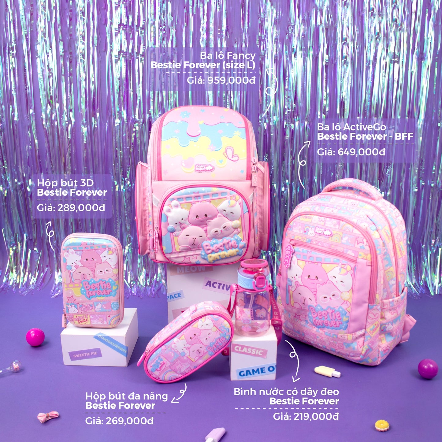 Ba Lô Đi Học, Đi Chơi ActiveGo Bestie Forever - BFF CLEVERHIPPO BH0122