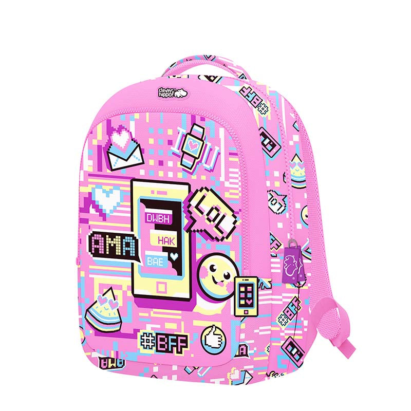 Balo Đi Học, Đi Chơi Easy Go Emoji World Hồng CLEVER HIPPO BM0106