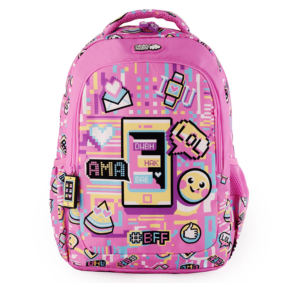 Balo Đi Học, Đi Chơi Easy Go Emoji World Hồng Clever Hippo Bm0106