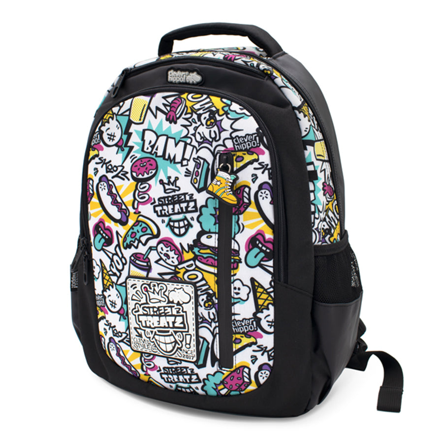 Balo Đi Học, Đi Chơi Zipit - Street Style Trắng Clever Hippo Bst9204