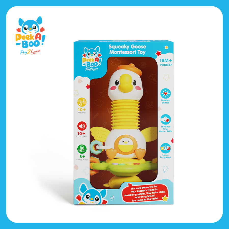 Đồ chơi bạn ngỗng phát triển giác quan kèm âm thanh PEEK A BOO PAB047