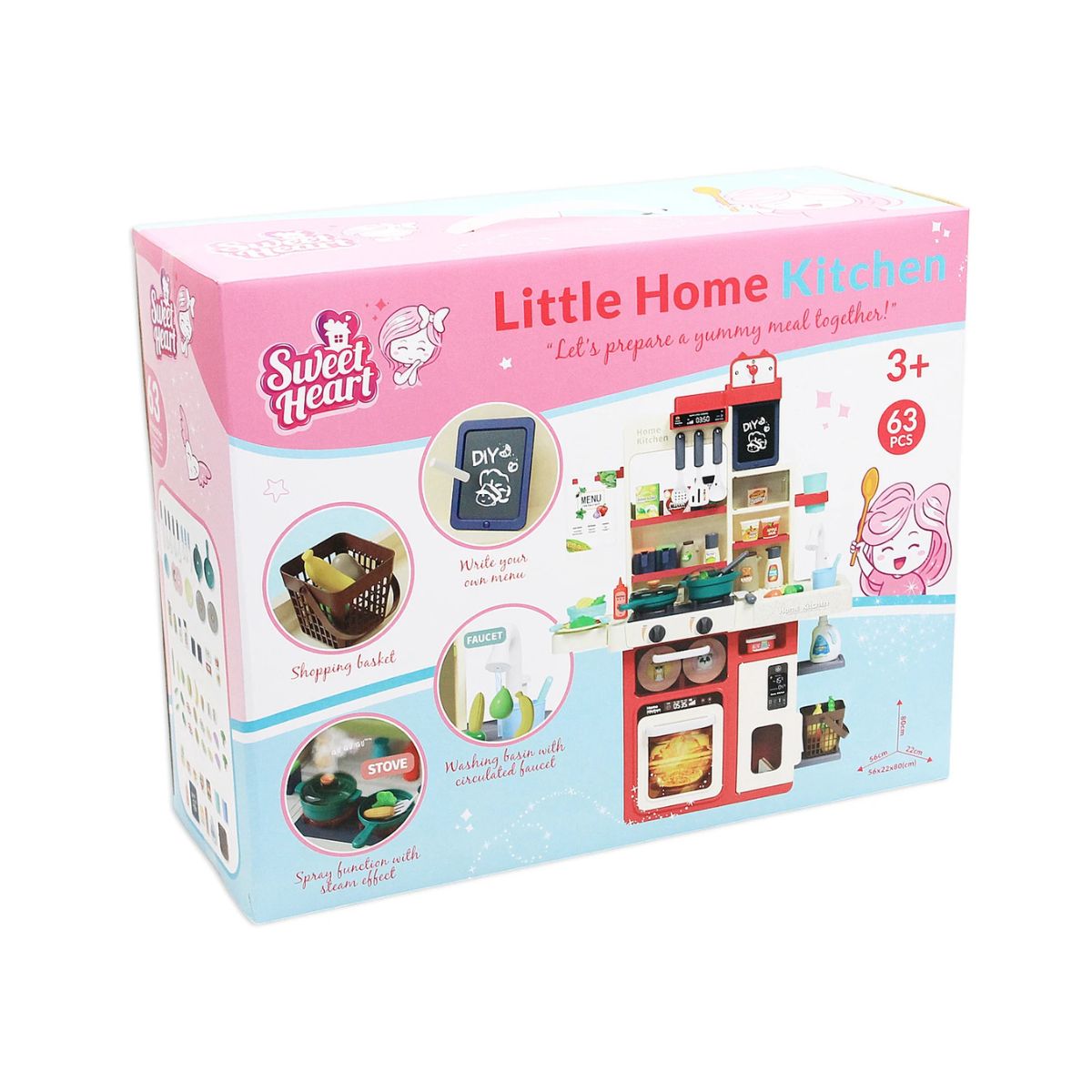 Bộ Đồ Chơi Nhà Bếp Đứng 63 Chi Tiết SWEET HEART SH60082