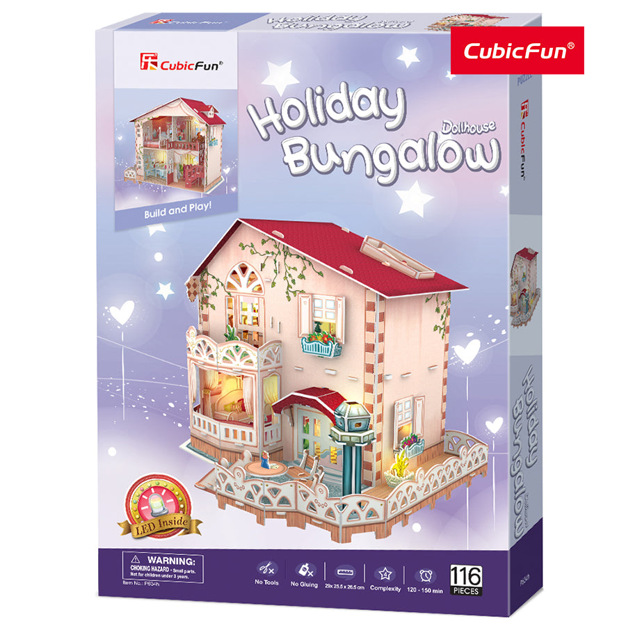 Đồ chơi xếp hình 3D có đèn LED: Nhà Bungalow dễ thương PUZZLES P634H