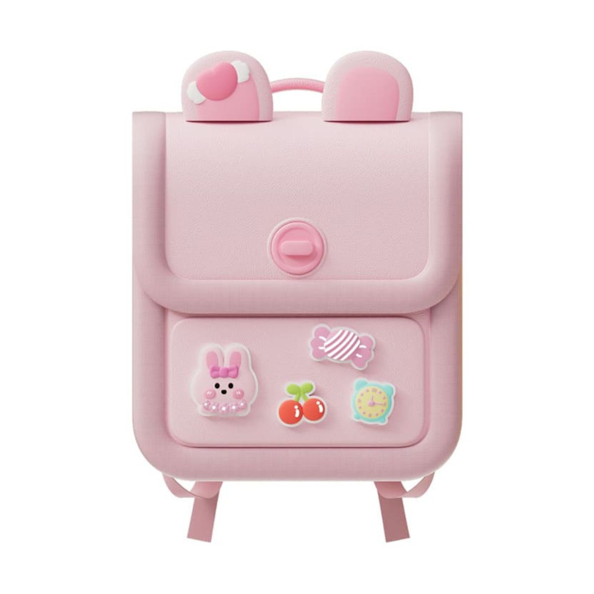 Ba Lô Đi Học, Đi Chơi Kèm Charm Cute Hồng Xinh Xắn KOOOL K87/PINK