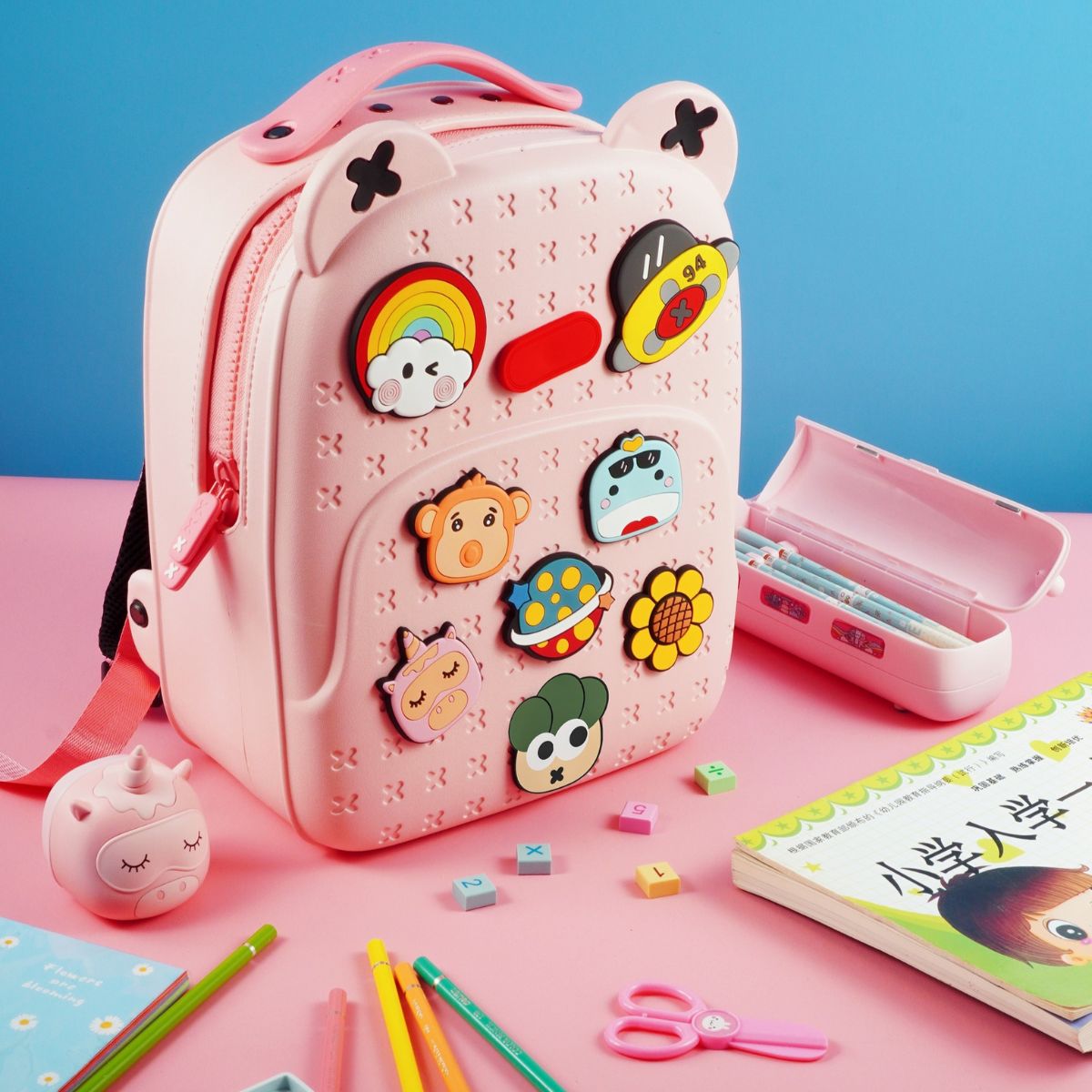 Ba Lô Đi Học, Đi Chơi Kèm Charm KOOOL Hồng KBP16/Pink