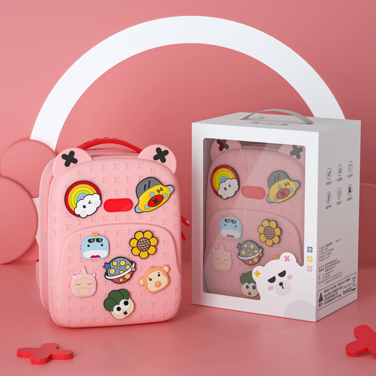 Ba Lô Đi Học, Đi Chơi Kèm Charm KOOOL Hồng KBP16/Pink