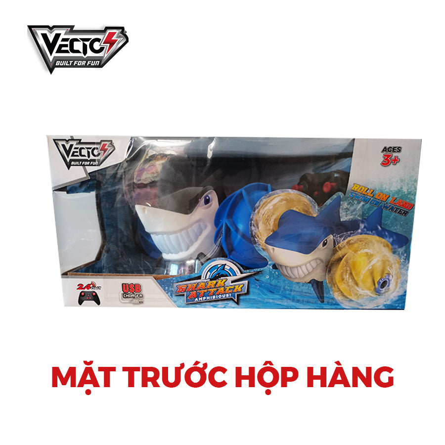 Đồ chơi xe cá mập bơi trong nước/ chạy trên cạn (xanh) VECTO VT16A01
