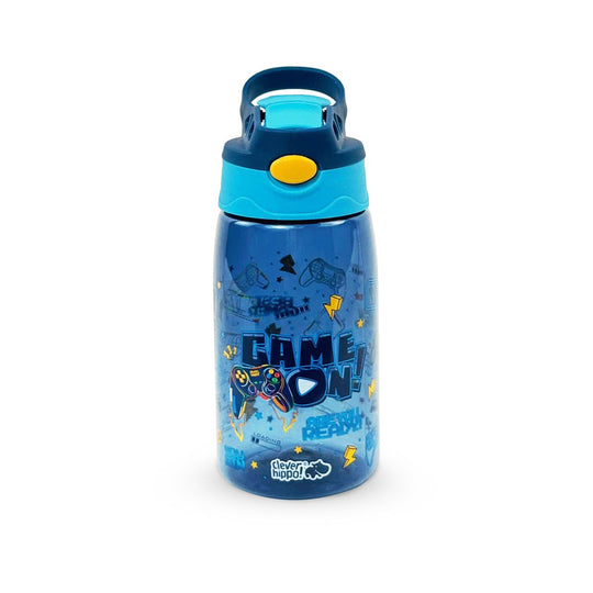 Bình Nước Nhựa Ống Hút Gập Game News CLEVER HIPPO WB04/BLUE