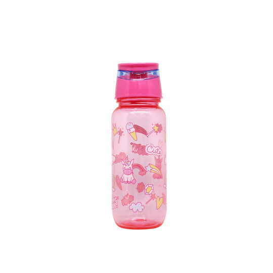 Pink Rainbow Unicorn plastic water bottle CLEVER HIPPO WB01