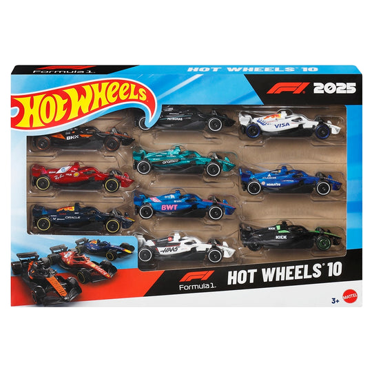 Hot Wheels F1 Racing Cars 10 Car Collection JMM24