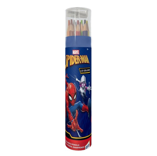 Bộ 12 Bút Chì Màu Kèm Gọt Spider Man RED RIDGE 100281