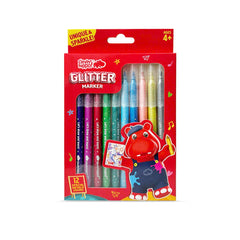 12 Glitter Marker Pens Set CLEVERHIPPO GLITTERM1201