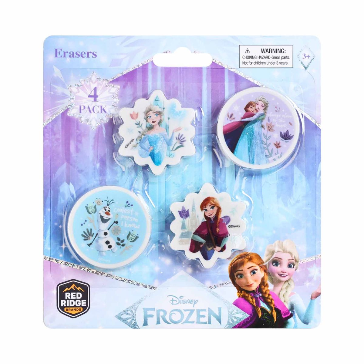 Disney Frozen 4 Pack Erasers RED RIDGE 100862