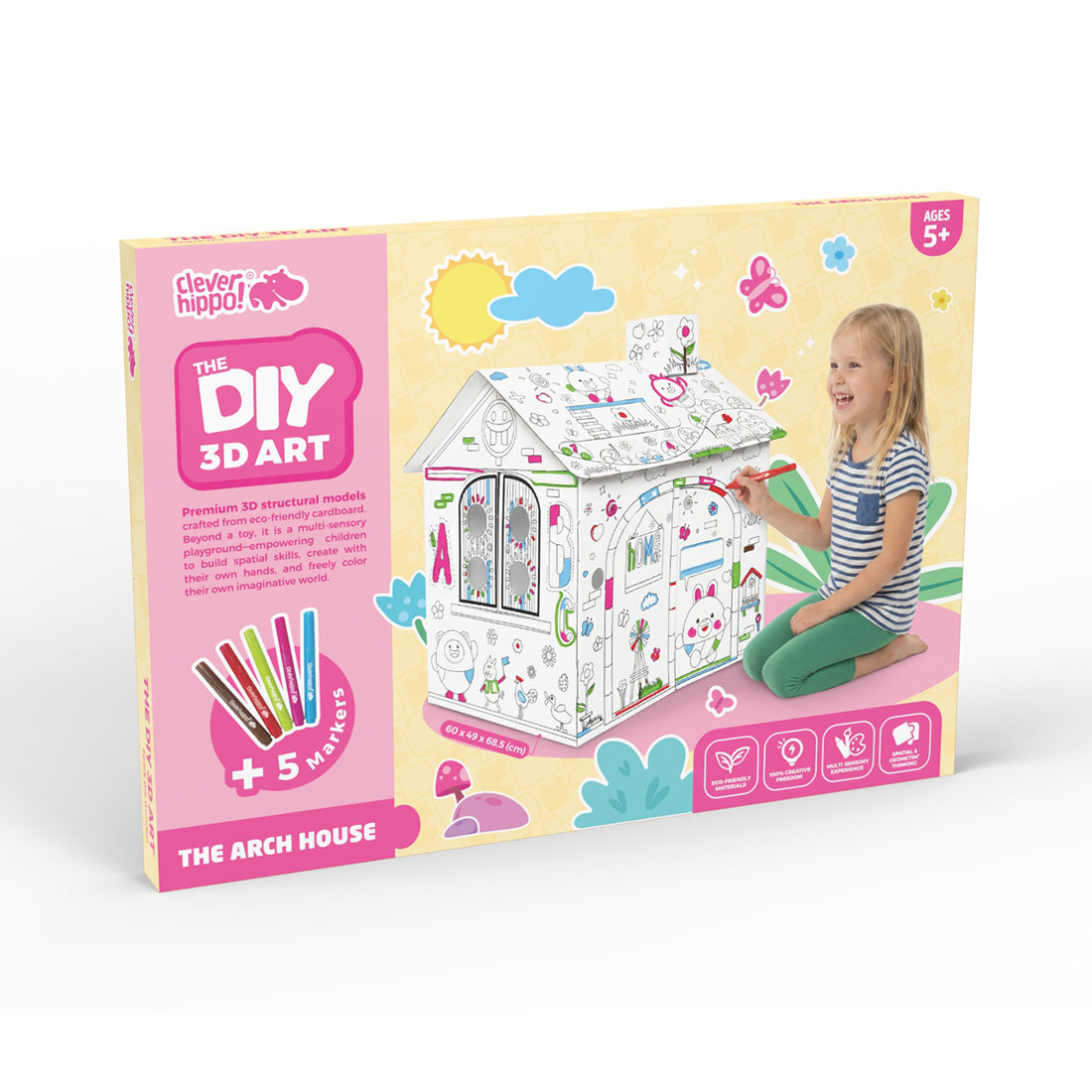 Đồ Chơi Trẻ Em: Bộ DIY Lắp Ráp Mô Hình 3D The Arch House CLEVERHIPPO CJP01-HOUSE