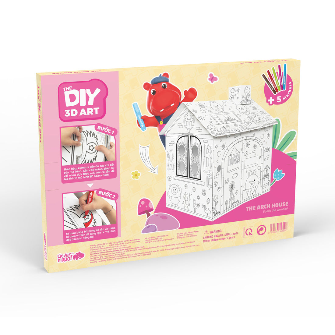 Đồ Chơi Trẻ Em: Bộ DIY Lắp Ráp Mô Hình 3D The Arch House CLEVERHIPPO CJP01-HOUSE