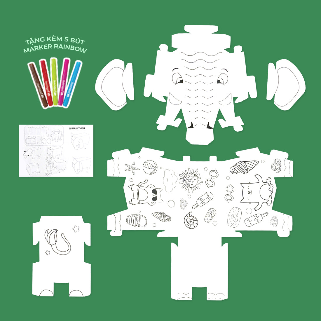 Đồ Chơi Trẻ Em: Bộ DIY Lắp Ráp Mô Hình 3D The Jungle Titan CLEVERHIPPO CJP05-ELE