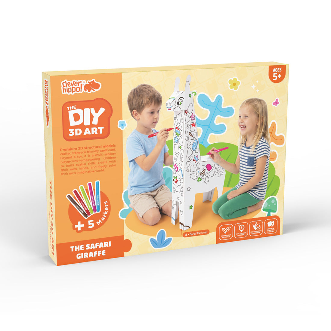 Đồ Chơi Trẻ Em: Bộ DIY Lắp Ráp Mô Hình 3D The Safari Giraffe CLEVERHIPPO CJP04-GIRAF