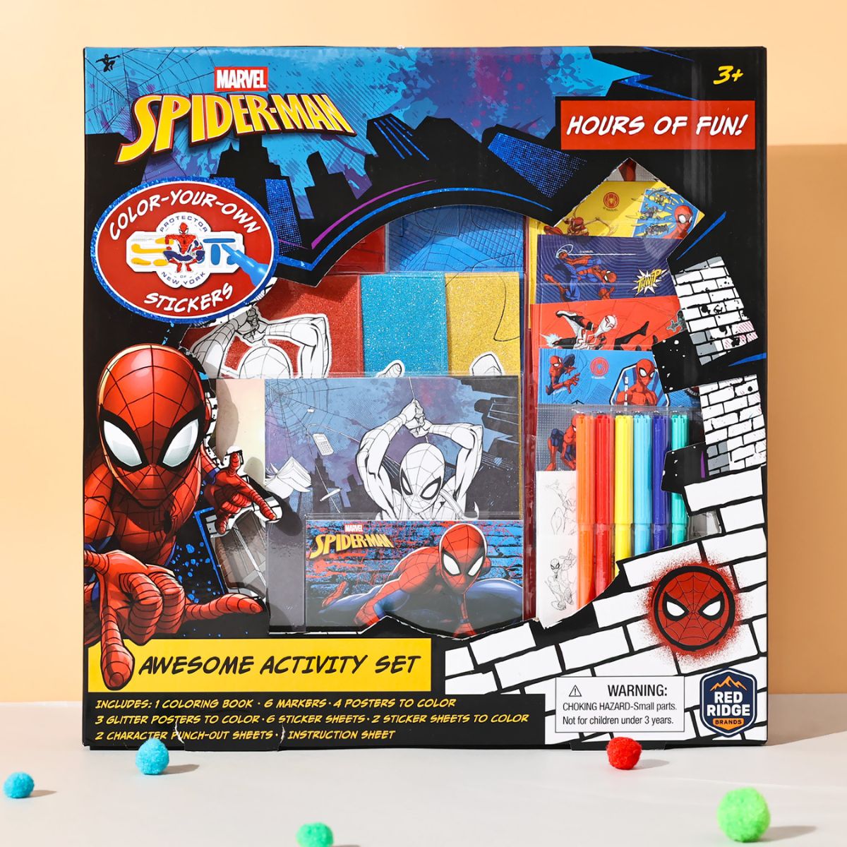 RED RIDGE Spider-Man DIY Standee, Sticker & Color Pen Set 100704