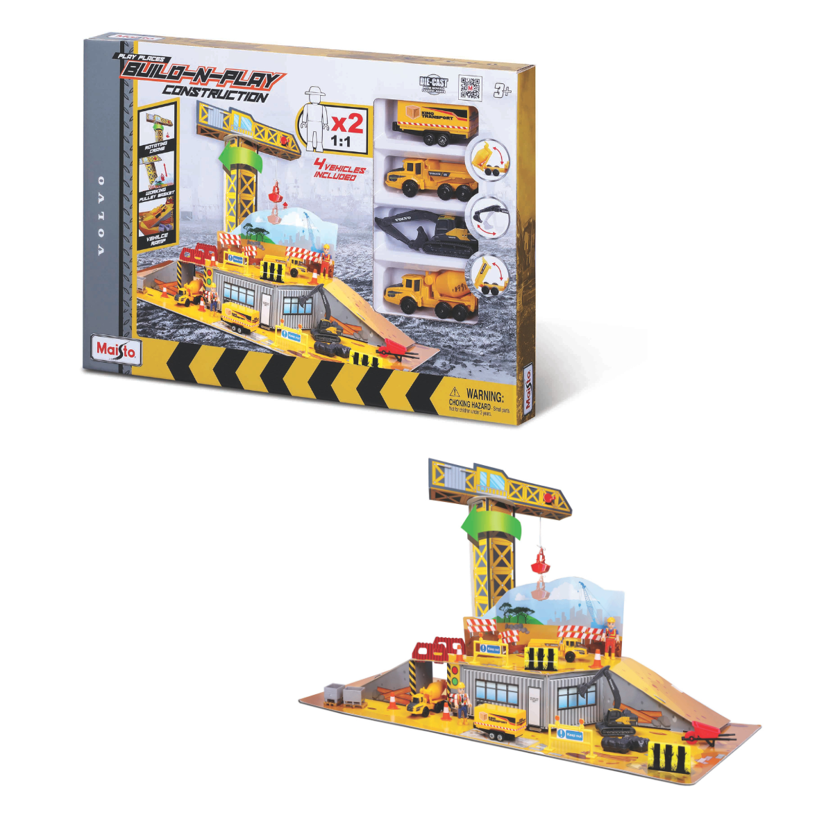 Bộ Đồ Chơi Lắp Ráp Công Trường Kèm Nhân Vật Và Xe Công Trình Maisto Mt12571