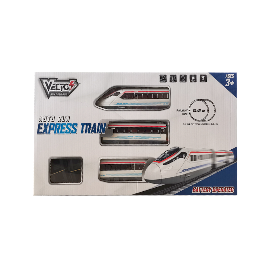 Bộ đồ chơi lắp ráp đường ray và tàu tốc hành chạy pin VECTO VT2934A