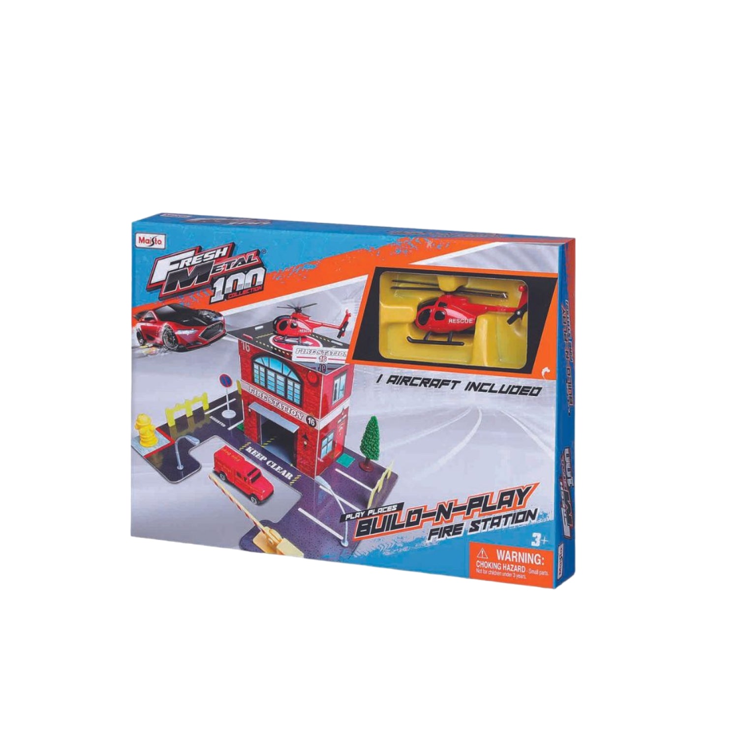 Bộ Đồ Chơi Lắp Ráp Trạm Cứu Hỏa, Kèm Mô Hình Máy Bay Maisto Mt12512
