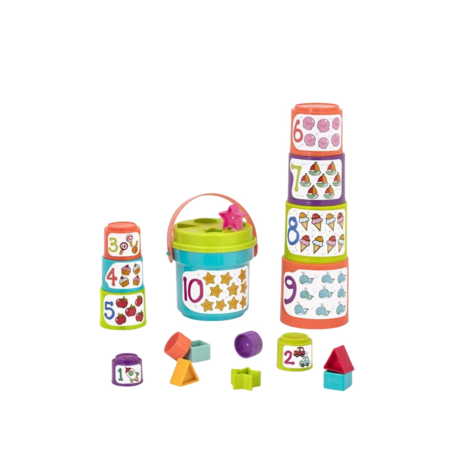 Bộ Đồ Chơi Nhận Dạng Hình Khối Và Xếp Chồng Khổng Lồ BATTAT BT2529Z