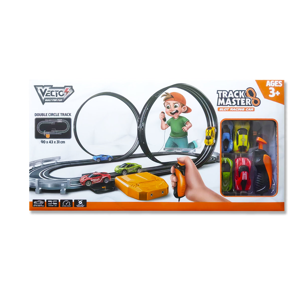 Bộ Đồ Chơi Slot Car Đường Đua Xe 2 Vòng Siêu Tốc Độ Vecto Vt644b