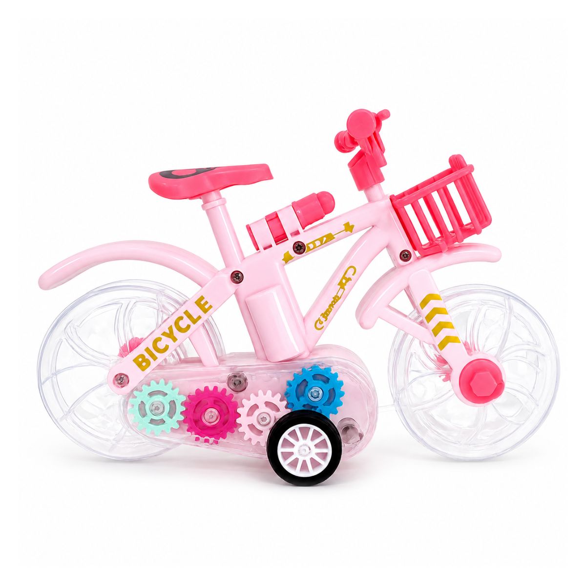 Kids' Toy Set: Friction Powered Bicycle With Lights and Candy Included SWEETNFUN CBCF017-0726 – Color Shipped At Random
