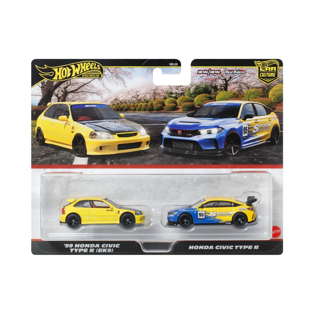 Đồ Chơi Bộ Đôi Siêu Xe Premiums 99 Honda Civic Type R HOT WHEELS HBL96