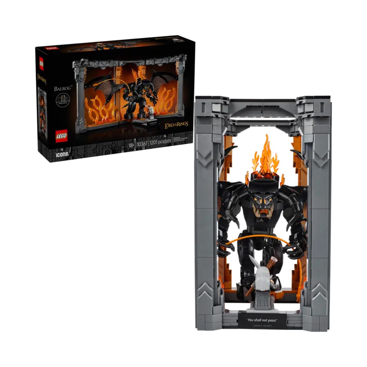 Đồ Chơi Bộ Lắp Ráp Cuộc Chiến Ở Mỏ Moria Giữa Gandalf Và Balrog LEGO ICONS 10367