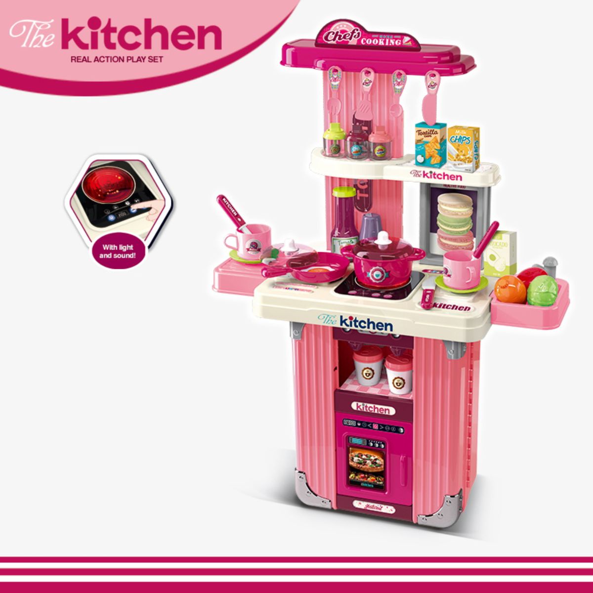 Sweet Heart Giant Kitchen Playset – Pink 2-Suitcase Combo SH0346