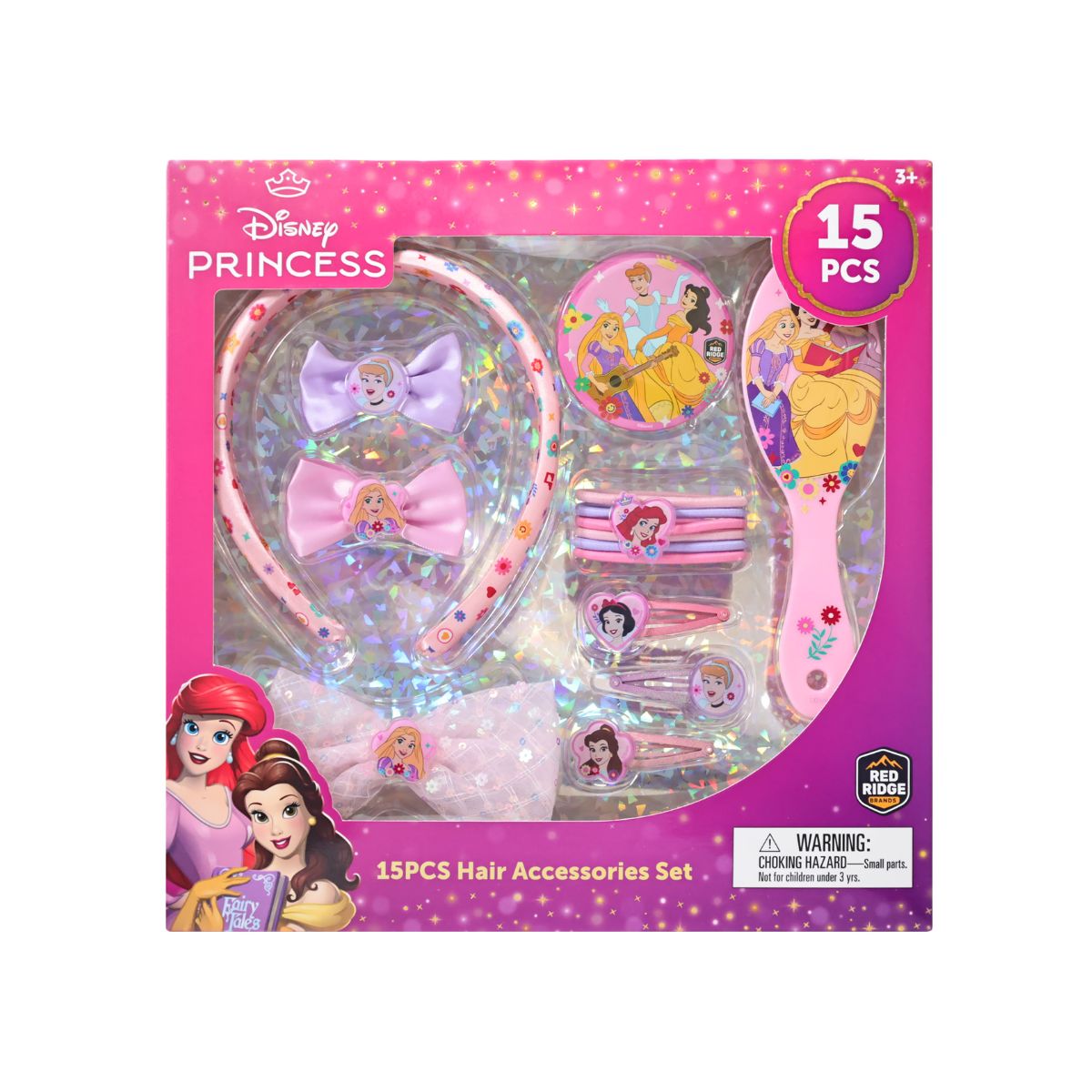 Bộ Phụ Kiện Lược, Kẹp, Cột Tóc Disney Princess Red Ridge 106033