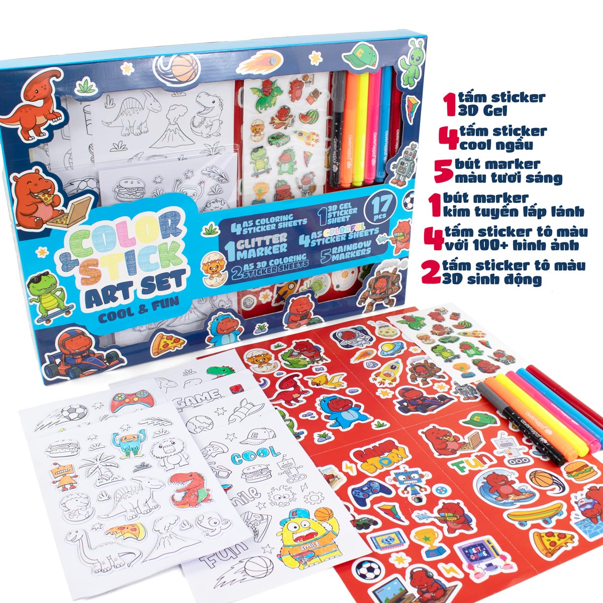 Bộ Sticker Trang Trí Và Bút Marker - Cool & Fun CLEVERHIPPO SS04